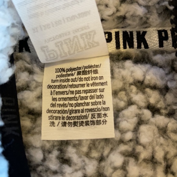 VS Pink Pullover Gray Sherpa Jacket - Picture 8 of 8